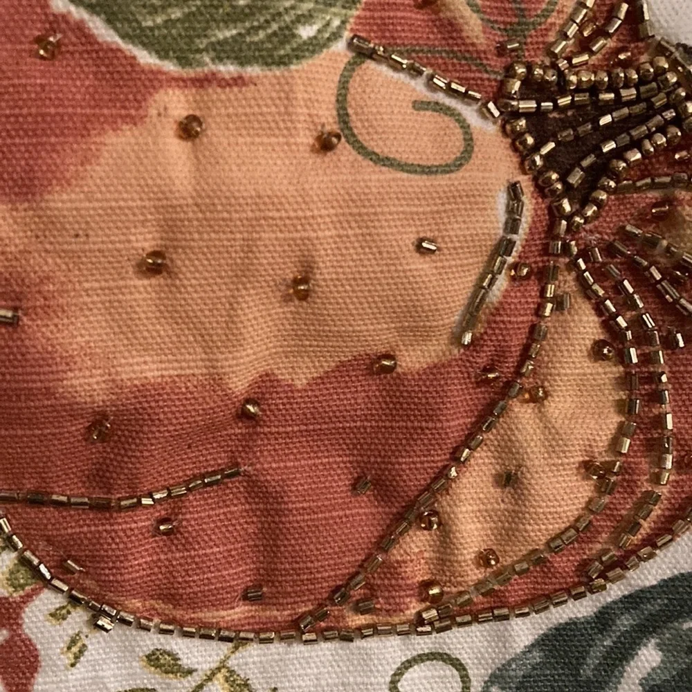 NWT! Rachel Roy PUMPKIN TABLE RUNNER w/Bead Embellishments FALL OR THANKSGIVING